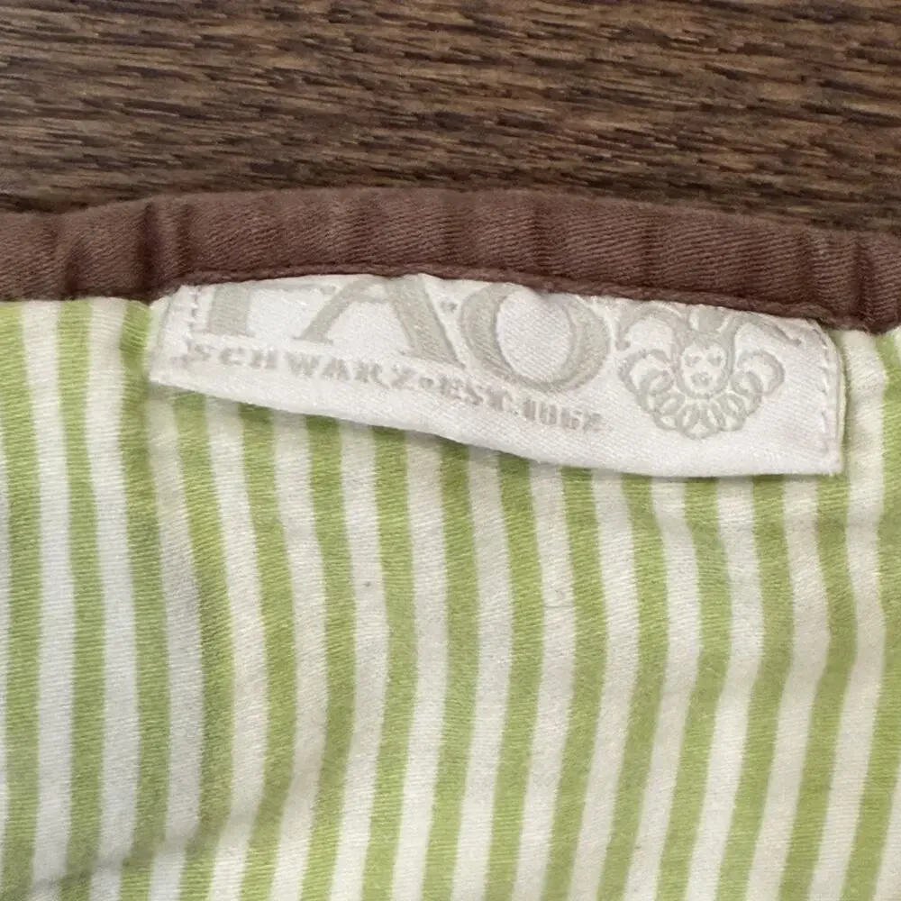 FAO Schwarz Quilted Baby‎ Blanket Safari Animals Green Brown Squares